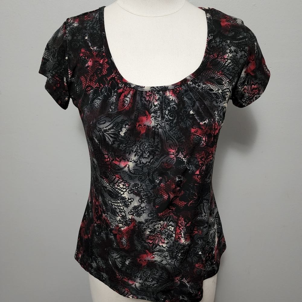 Fresh of LA paisley tie dye short sleeve blouse size small